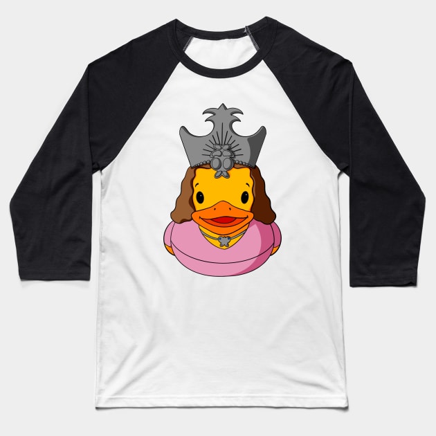 Glinda the Good Witch Rubber Duck Baseball T-Shirt by Alisha Ober Designs